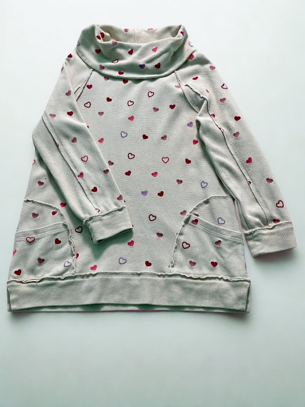 Coldwater Creek Heart Tunic - off white cotton, fringed, like new  size M